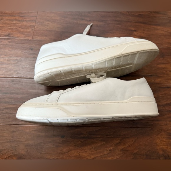 Stuart Weitzman Low Too Heart Men’s White leather Sneakers-Size 12 - Picture 7 of 14